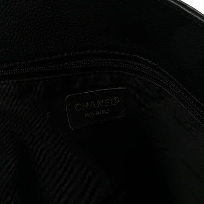 Calfskin Cerf Executive Shopper Tote Black