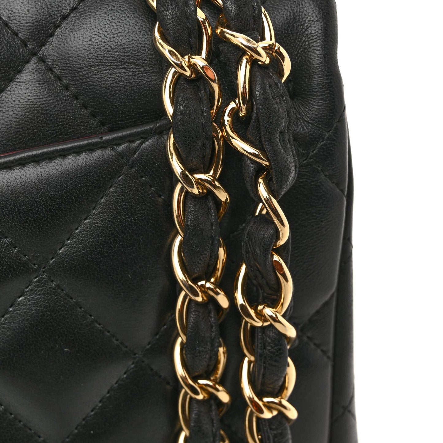 Lambskin Quilted Jumbo Double Flap Black