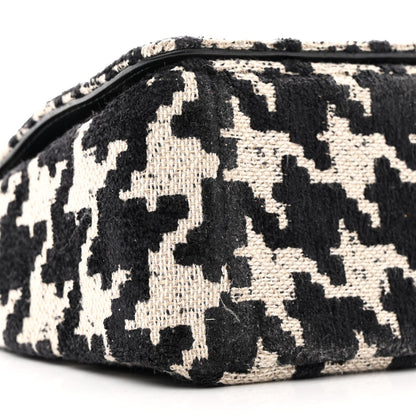 Tweed Houndstooth Medium Caro Bag Black Beige