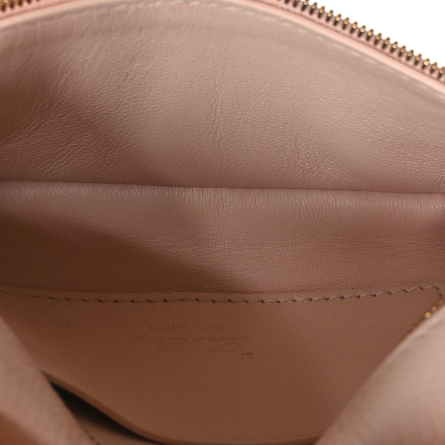 Grained Calfskin Extra Pocket Mini Pouch Creamed Honey