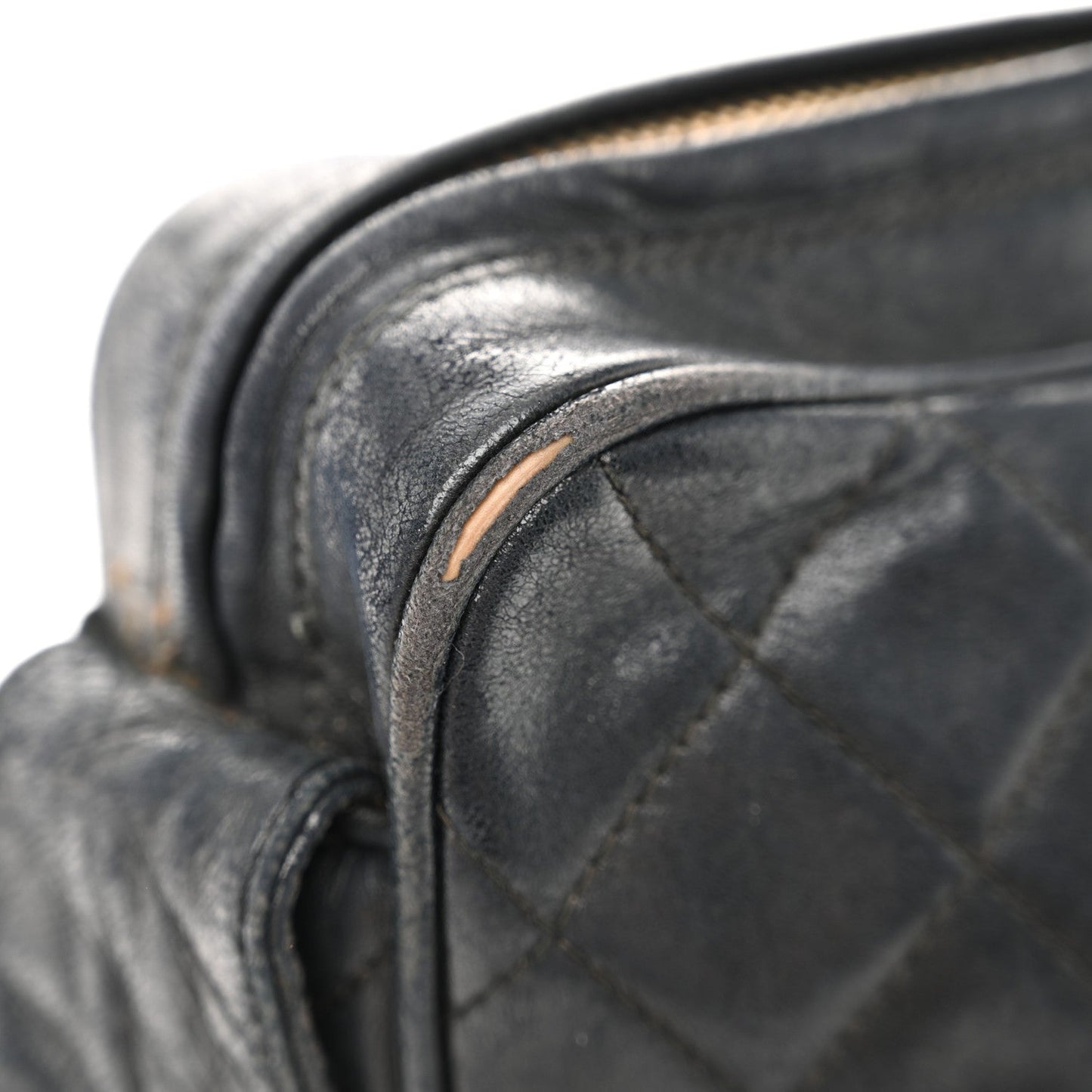 Lambskin Quilted CC Tassel Camera Case Black