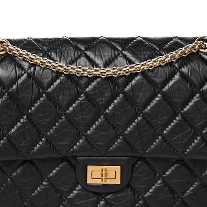 Aged Calfskin Quilted 2.55 Reissue 226 Flap Black