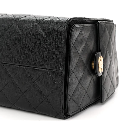 Caviar Quilted Medium Chanel 25 Handbag Black