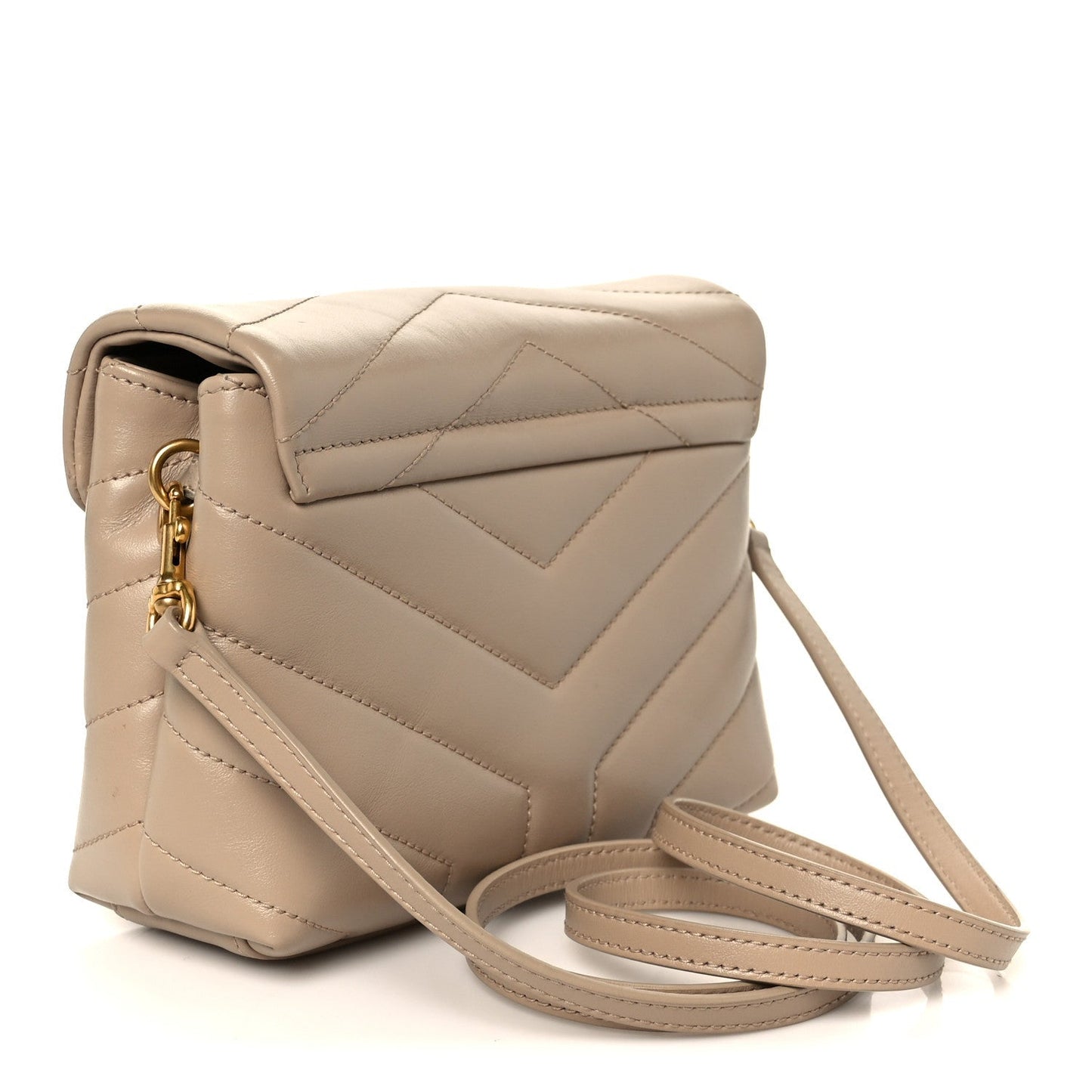 Calfskin Y Quilted Monogram Toy Loulou Crossbody Bag Dark Beige