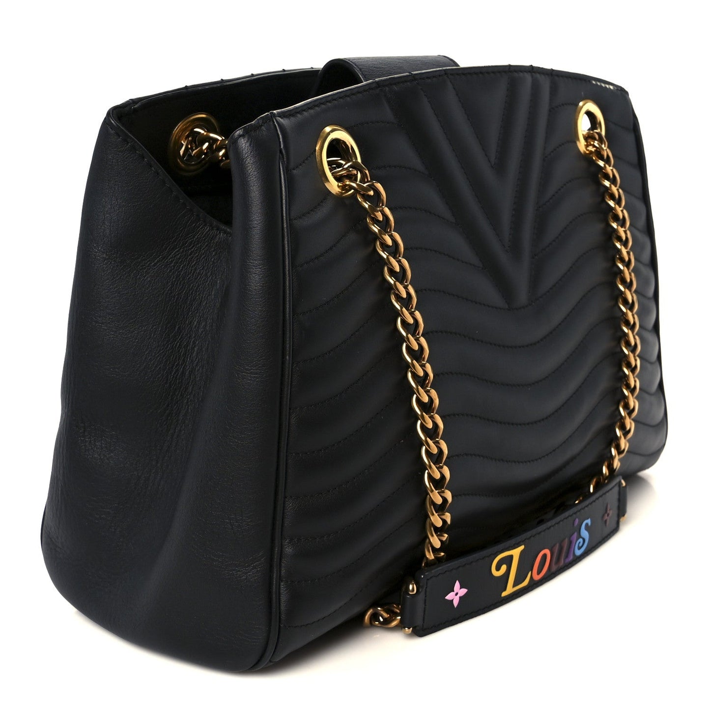 Calfskin New Wave Chain Tote Black