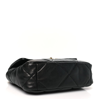 Lambskin Quilted Medium Chanel 19 Flap Black