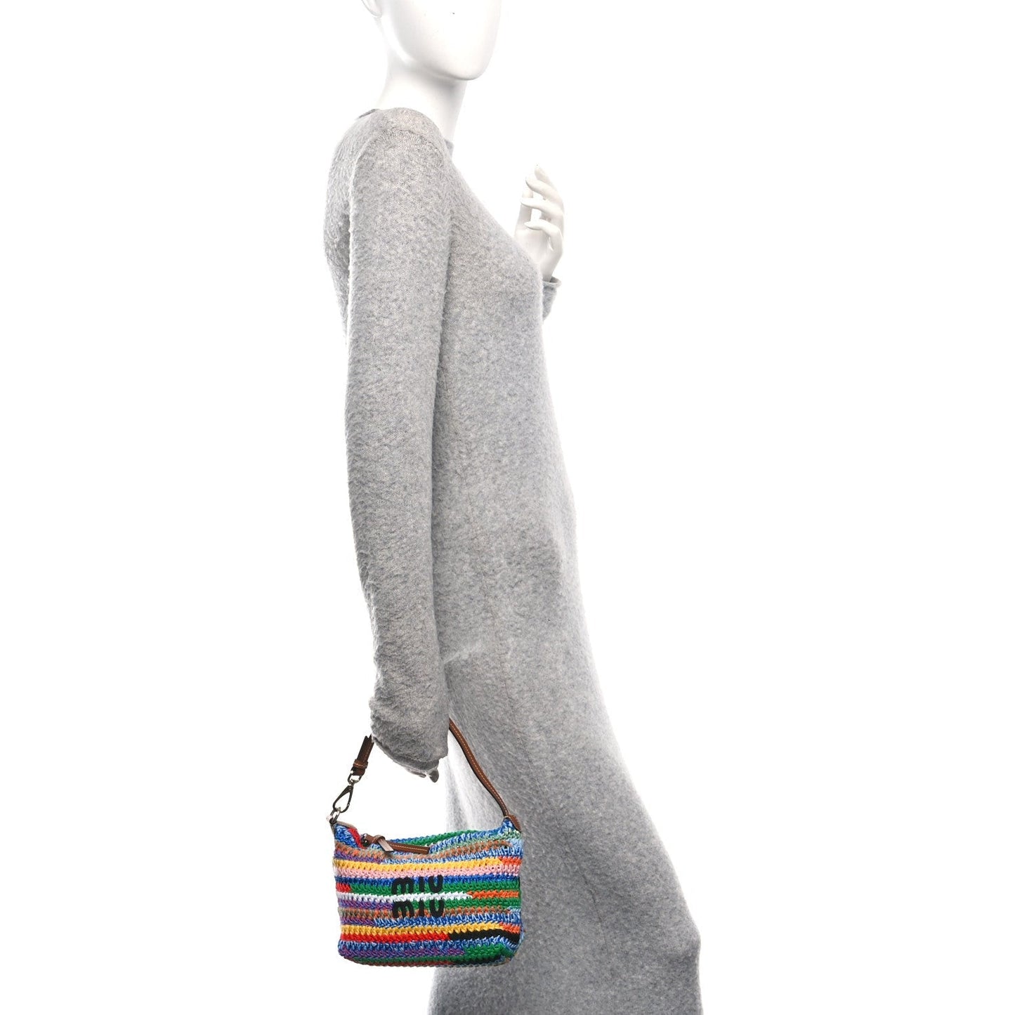 Fabric Crochet Pouch Multicolor
