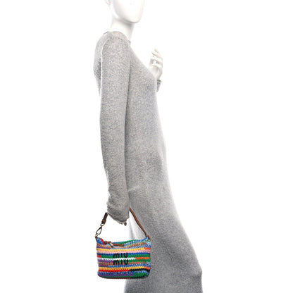 Fabric Crochet Pouch Multicolor