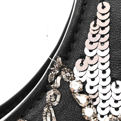 Lambskin Embellished Crystal Mini T-Bar Bag Black