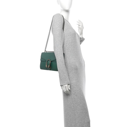 Pebbled Calfskin Small Dionysus Shoulder Bag Emerald