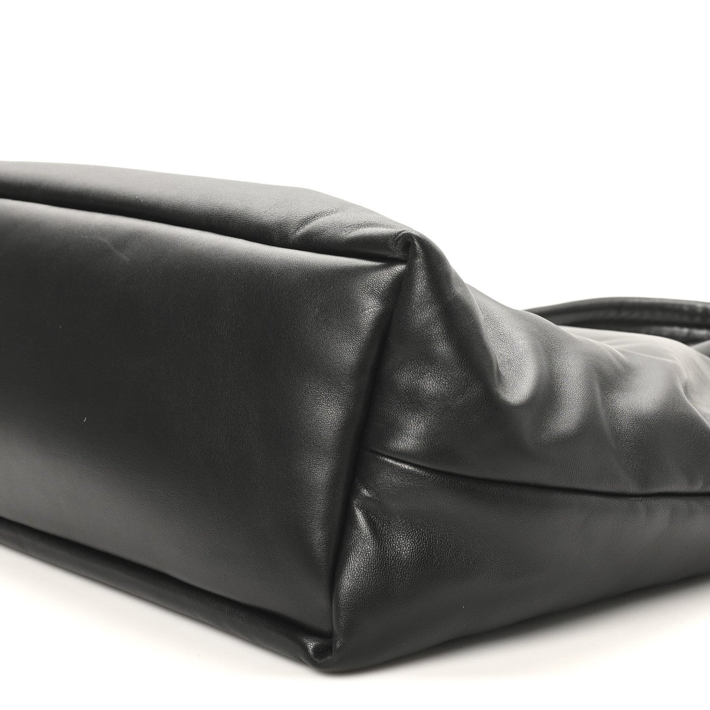 Lambskin Wide Puffer Tote Black
