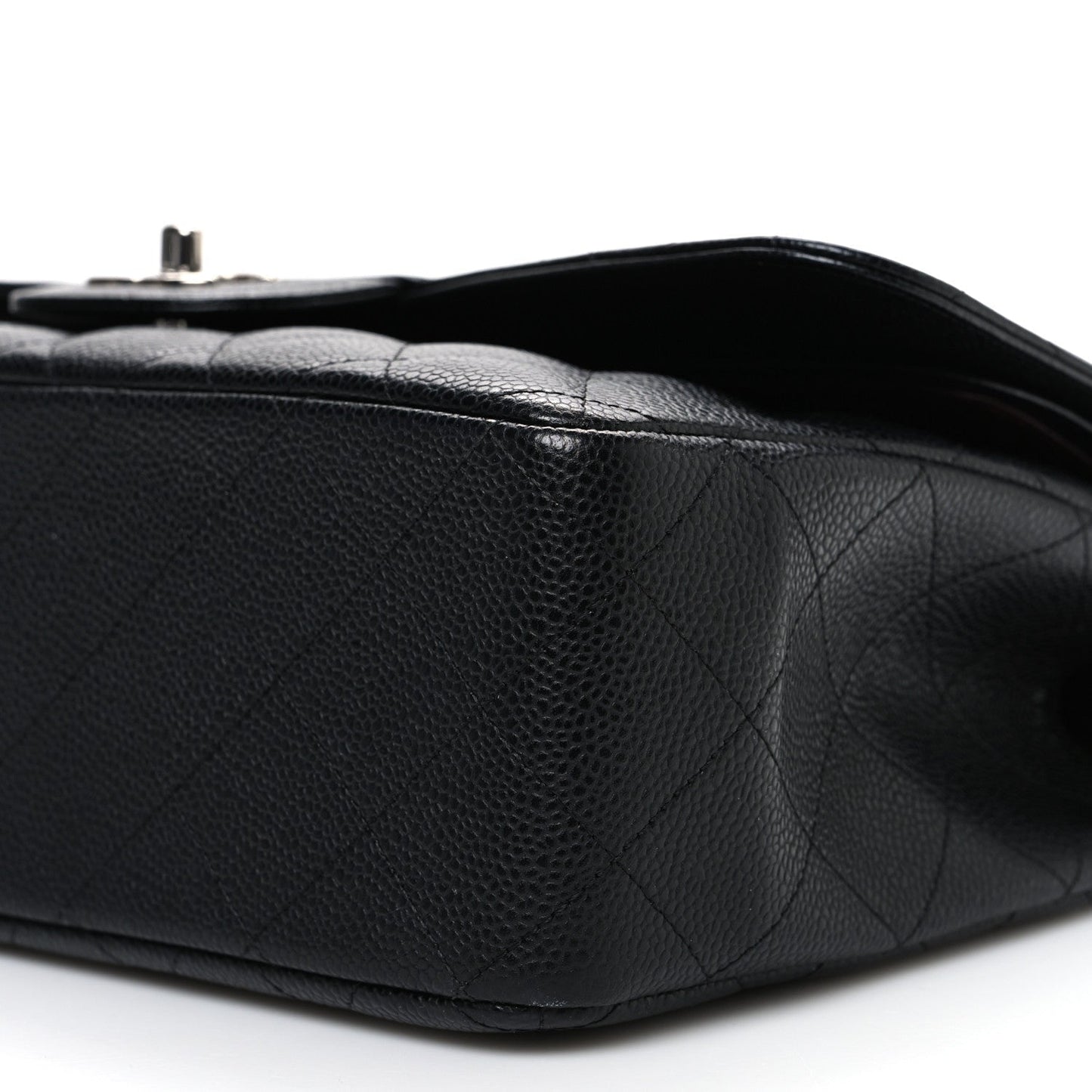 Caviar Quilted Jumbo Double Flap Black