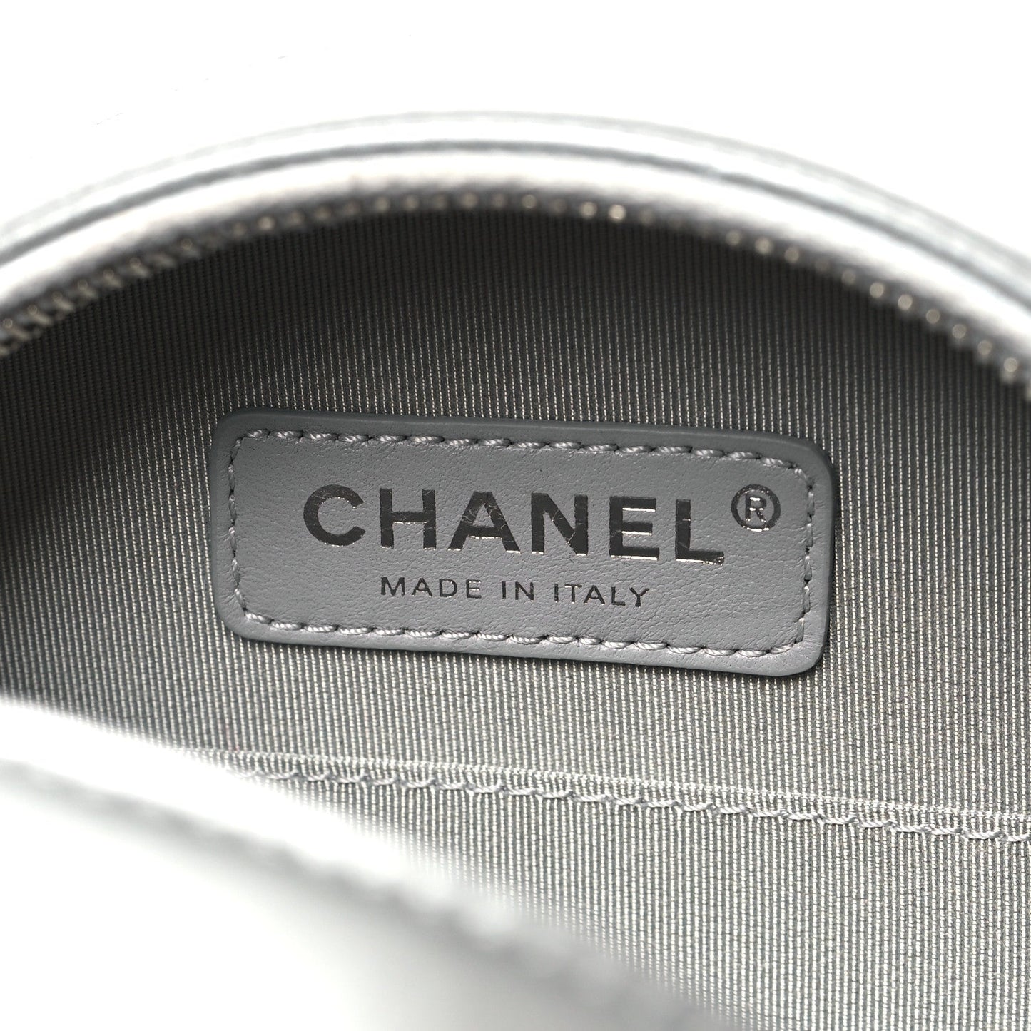 Metallic Glazed Calfskin Round As Earth Evening Bag Silver