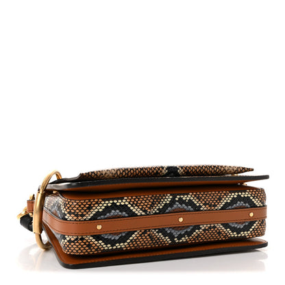 Calfskin Snakeskin Embossed Small Roy Bag Multicolor