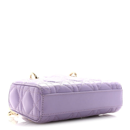 Lambskin Cannage Micro Lady D-Joy Lilas