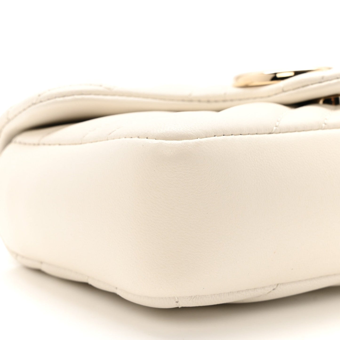 Lambskin Matelasse Mini GG Marmont Shoulder Bag White