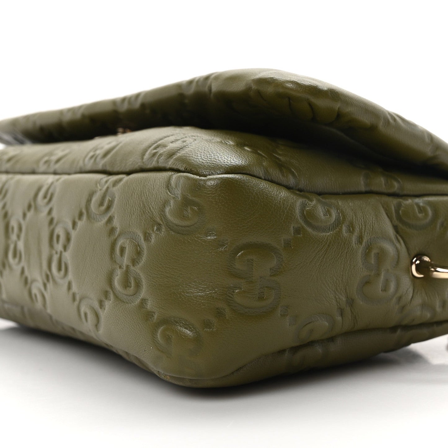 Lambskin Embossed Mini GG Milano Top Handle Shoulder Bag Green