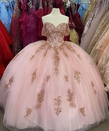 Pink Ball Gown Long Prom Gown Elegant Evening dress