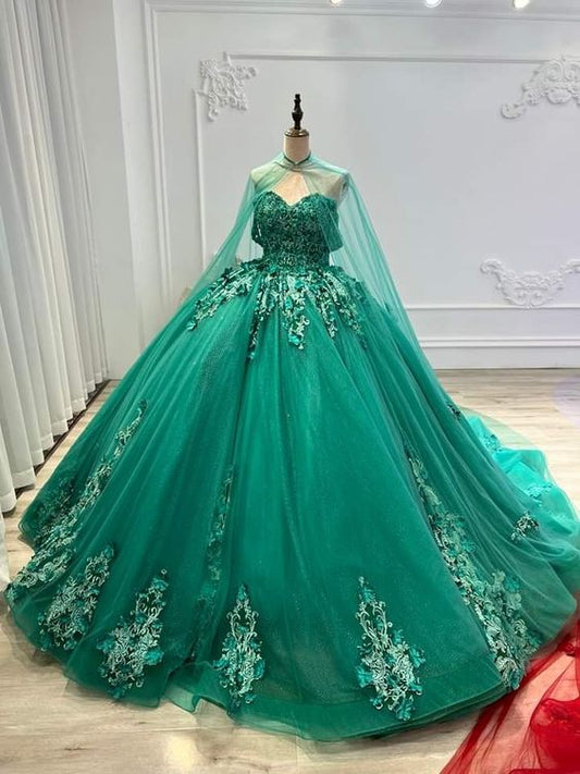Green Long Ball Gown Party Gown Prom Dress