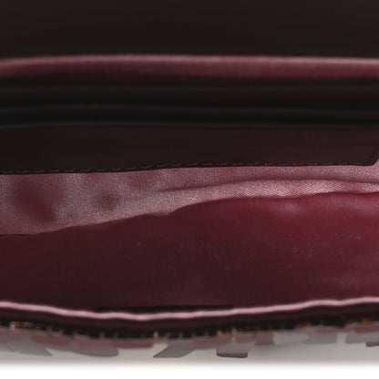 Sequin Paillettes Vitello Grace Sex and the City Mini Baguette Granata
