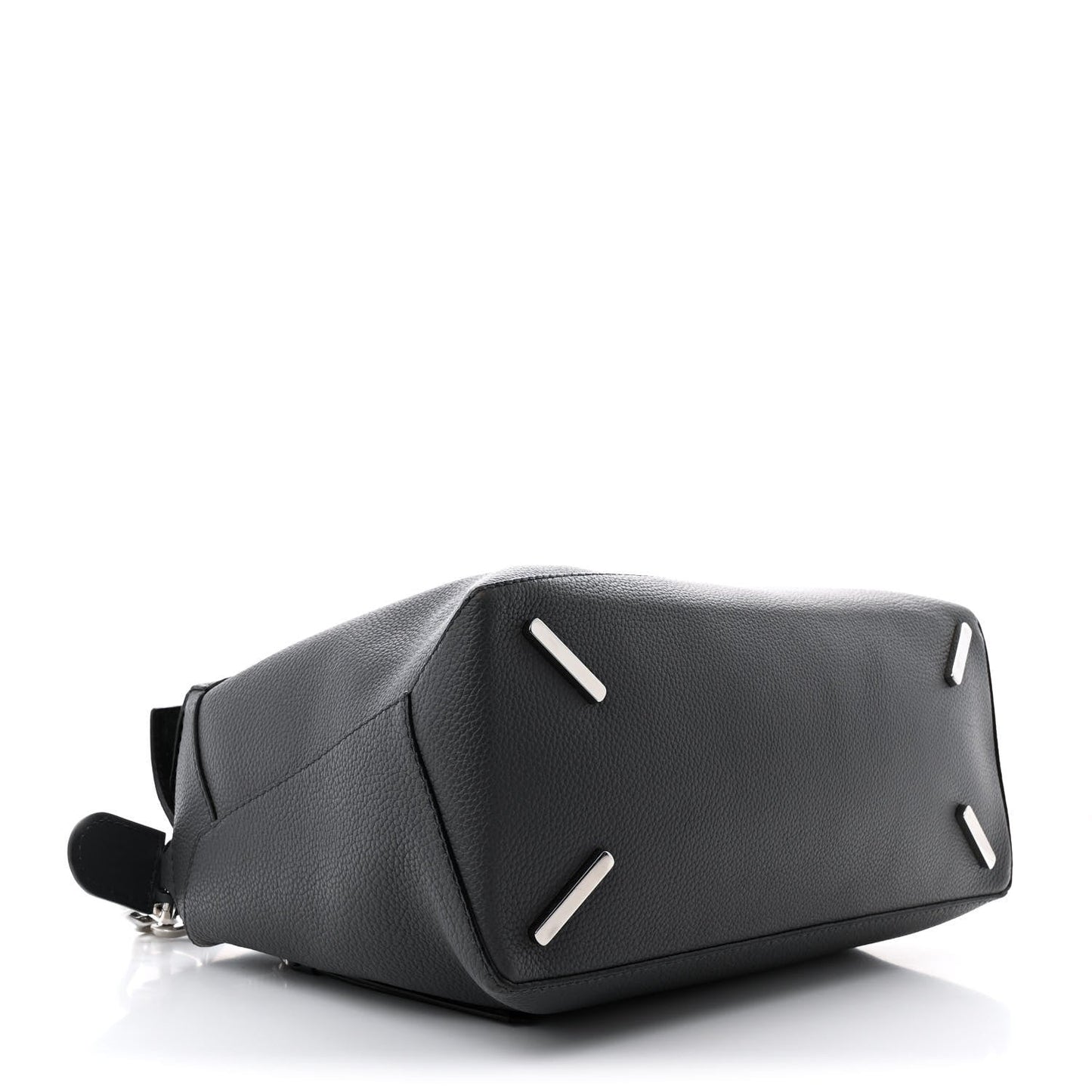 Calfskin Large Puzzle Edge Bag Dark Grey