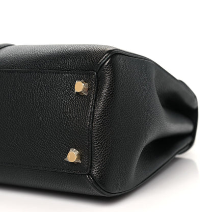 Grained Calfskin Classique 16 Top Handle Bag Black