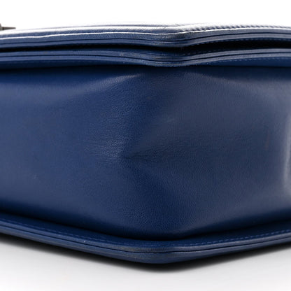 Lambskin Quilted New Medium Boy Flap Navy