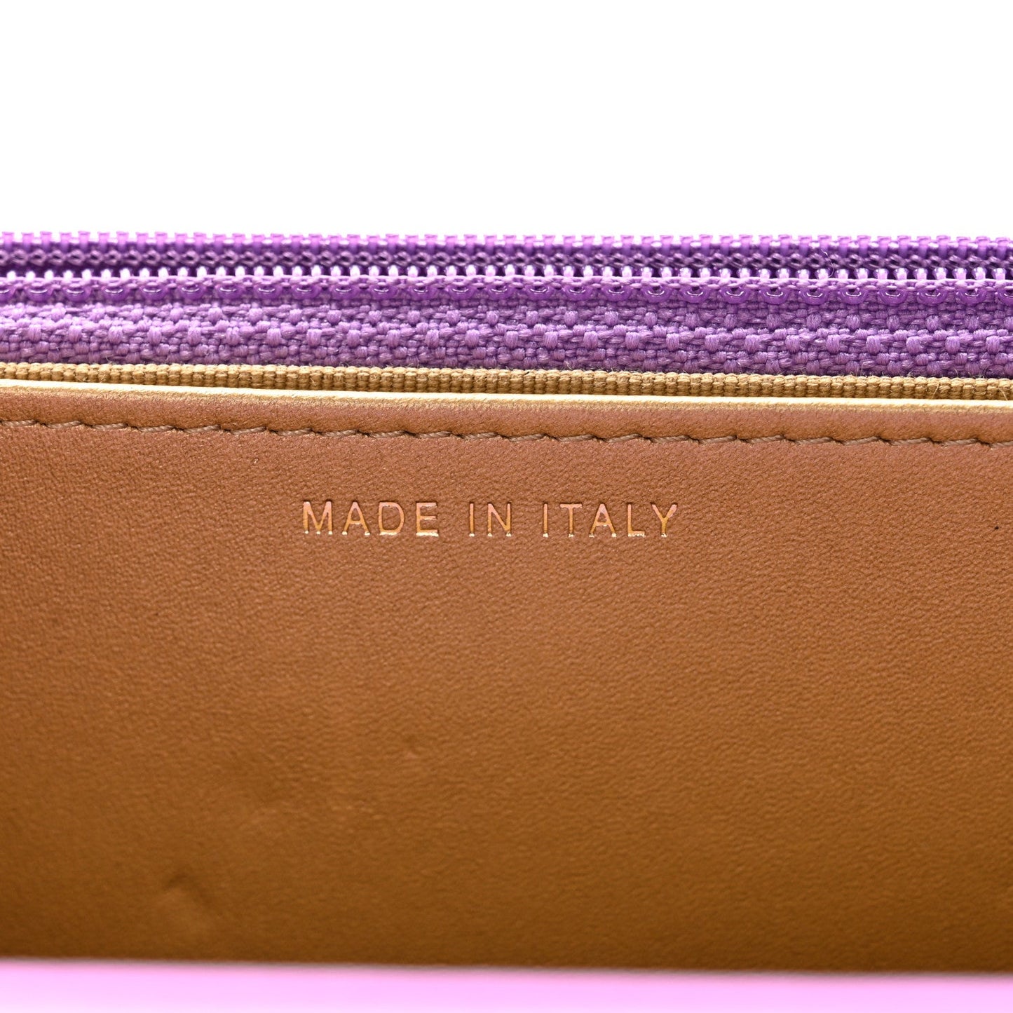 Lambskin Quilted CC Pearl Crush Wallet on Chain WOC Purple