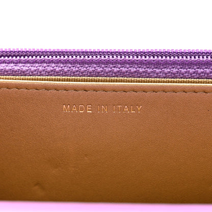 Lambskin Quilted CC Pearl Crush Wallet on Chain WOC Purple