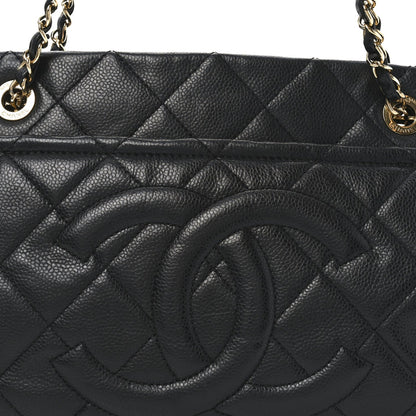 Caviar Quilted Timeless CC Soft Tote Black