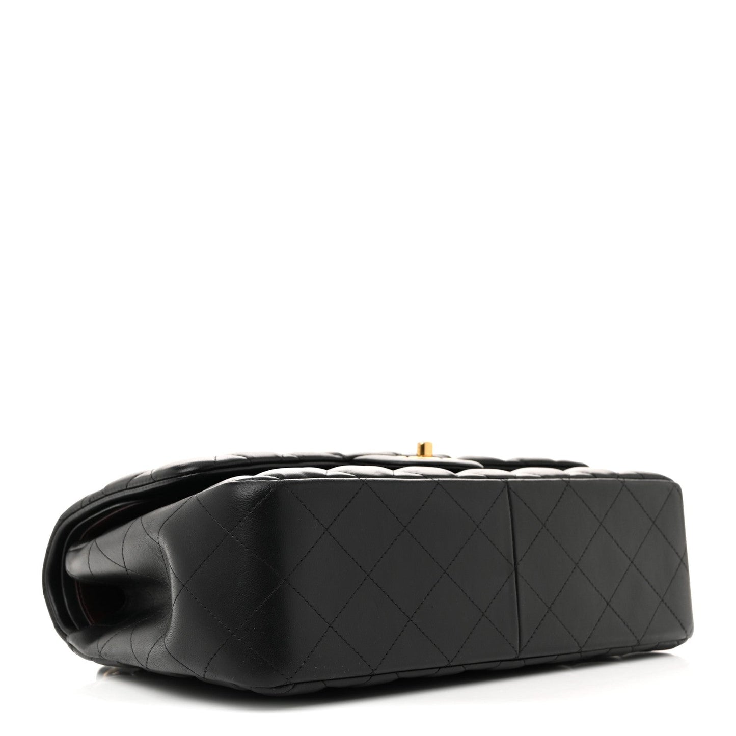 Lambskin Quilted Jumbo Double Flap Black