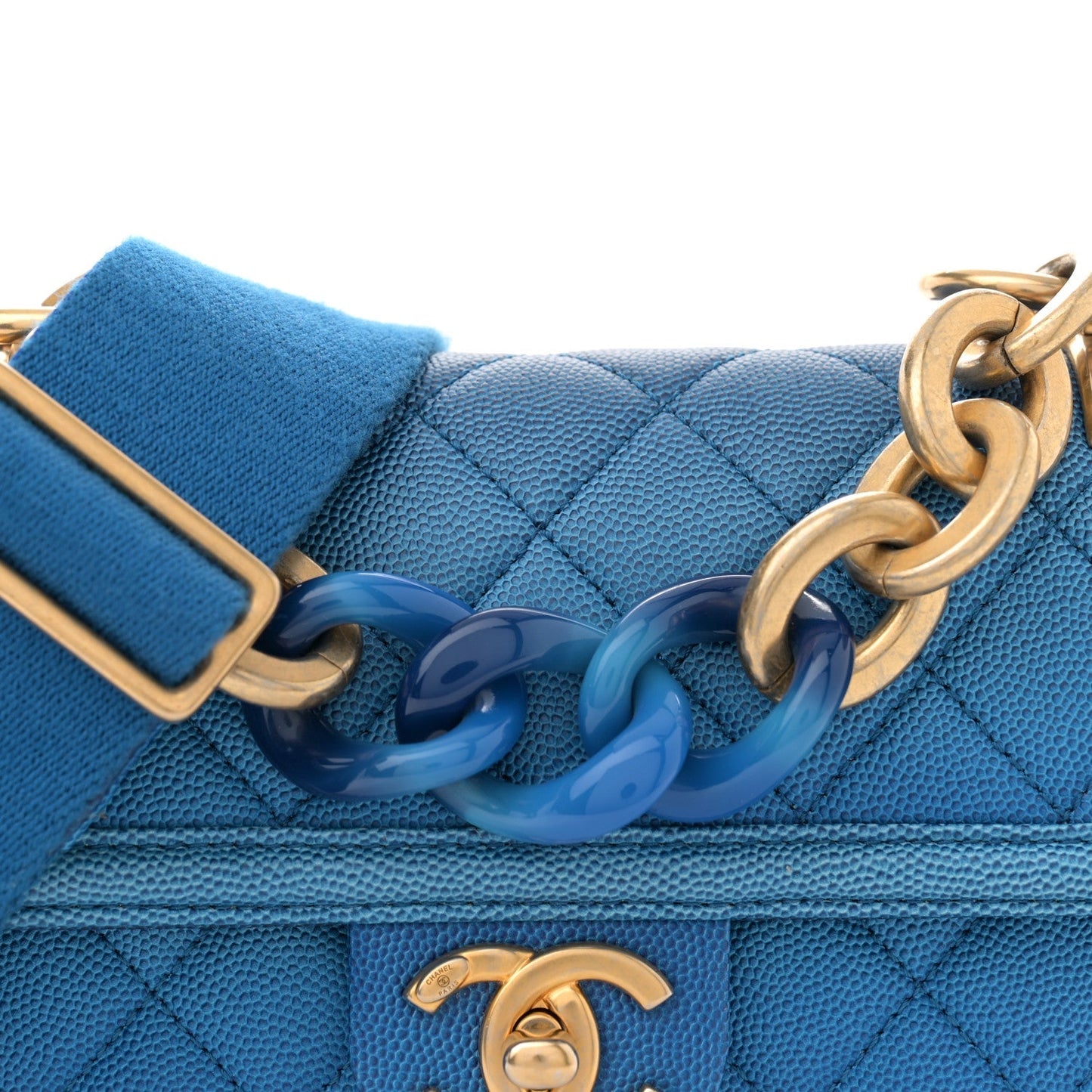 Caviar Quilted Small Sunset On The Sea Flap Blue