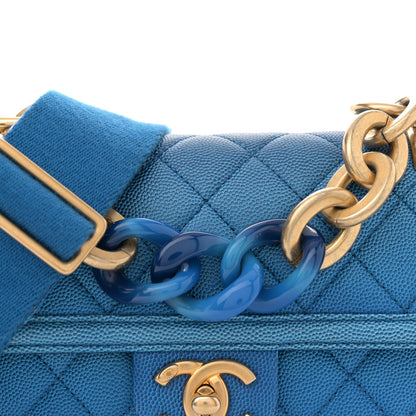 Caviar Quilted Small Sunset On The Sea Flap Blue