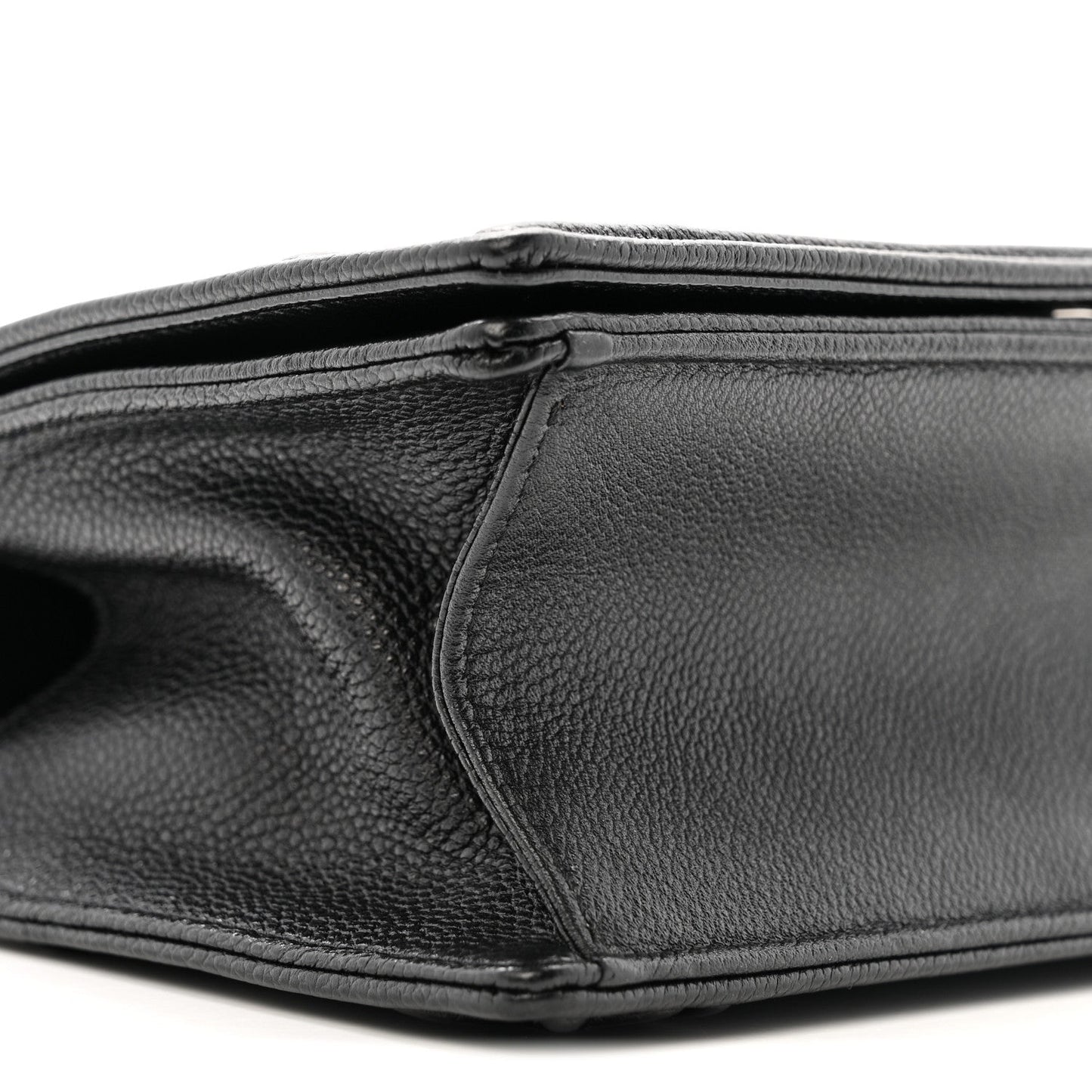 Grained Calfskin Small Diorama Flap Bag Black