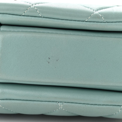 Lambskin Quilted Small Trendy CC Flap Dual Handle Bag Light Blue