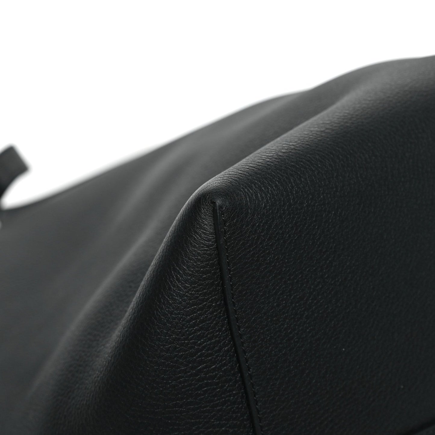 Grained Calfskin Medium N/S Hook Tote Black