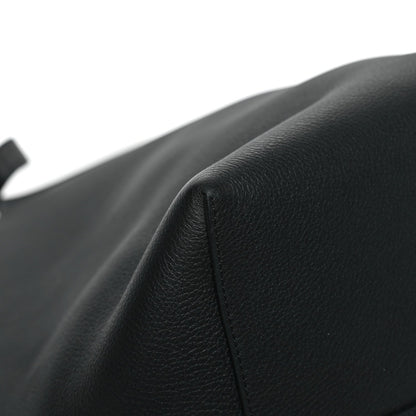 Grained Calfskin Medium N/S Hook Tote Black