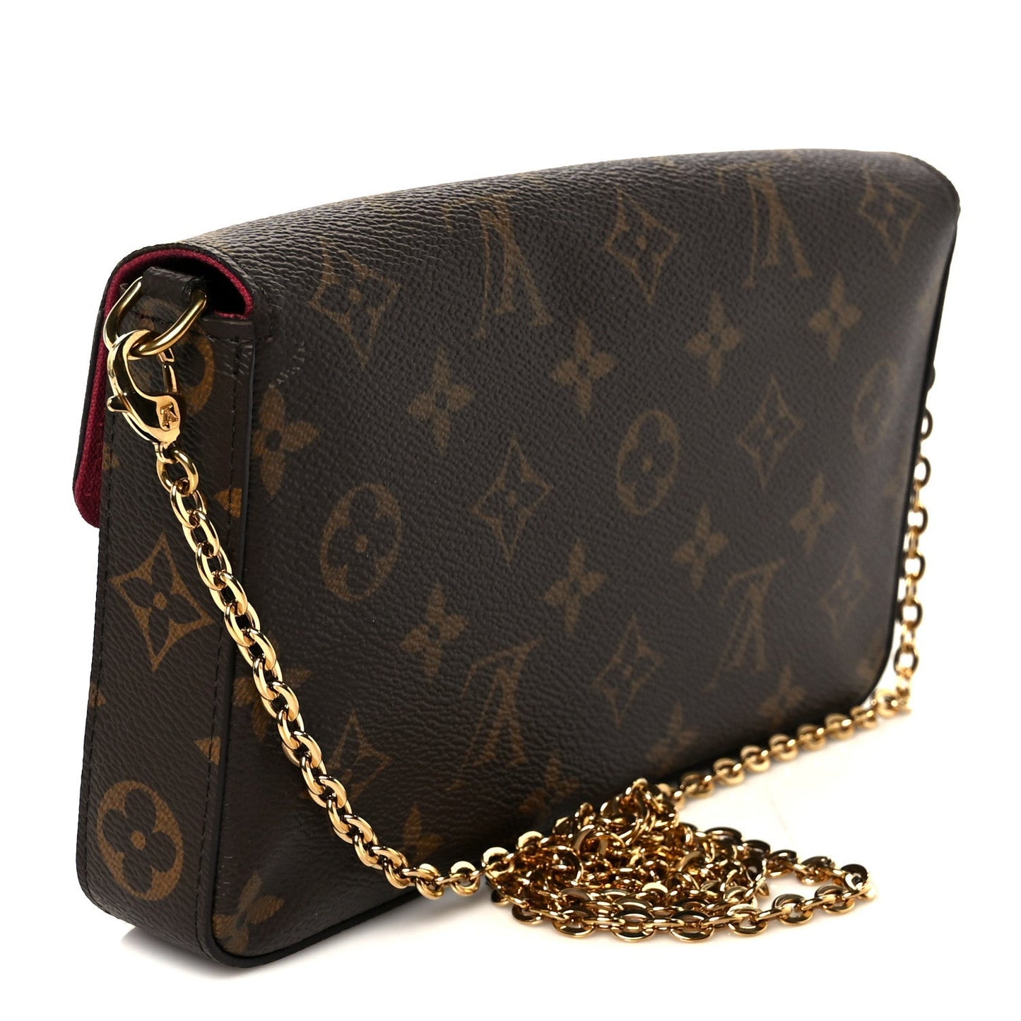 Monogram Pochette Felicie Chain Wallet Fuchsia
