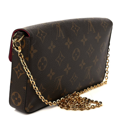 Monogram Pochette Felicie Chain Wallet Fuchsia