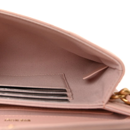 Lambskin Quilted Chanel 19 Flap Clutch Light Pink
