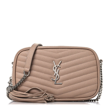 Grain De Poudre Matelasse Monogram Mini Lou Camera Bag  Gold Sand