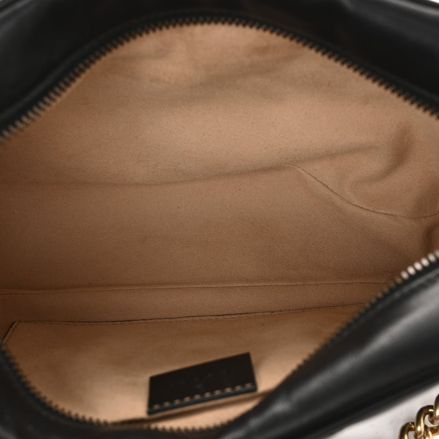 Calfskin Matelasse Small GG Marmont Chain Shoulder Bag Black