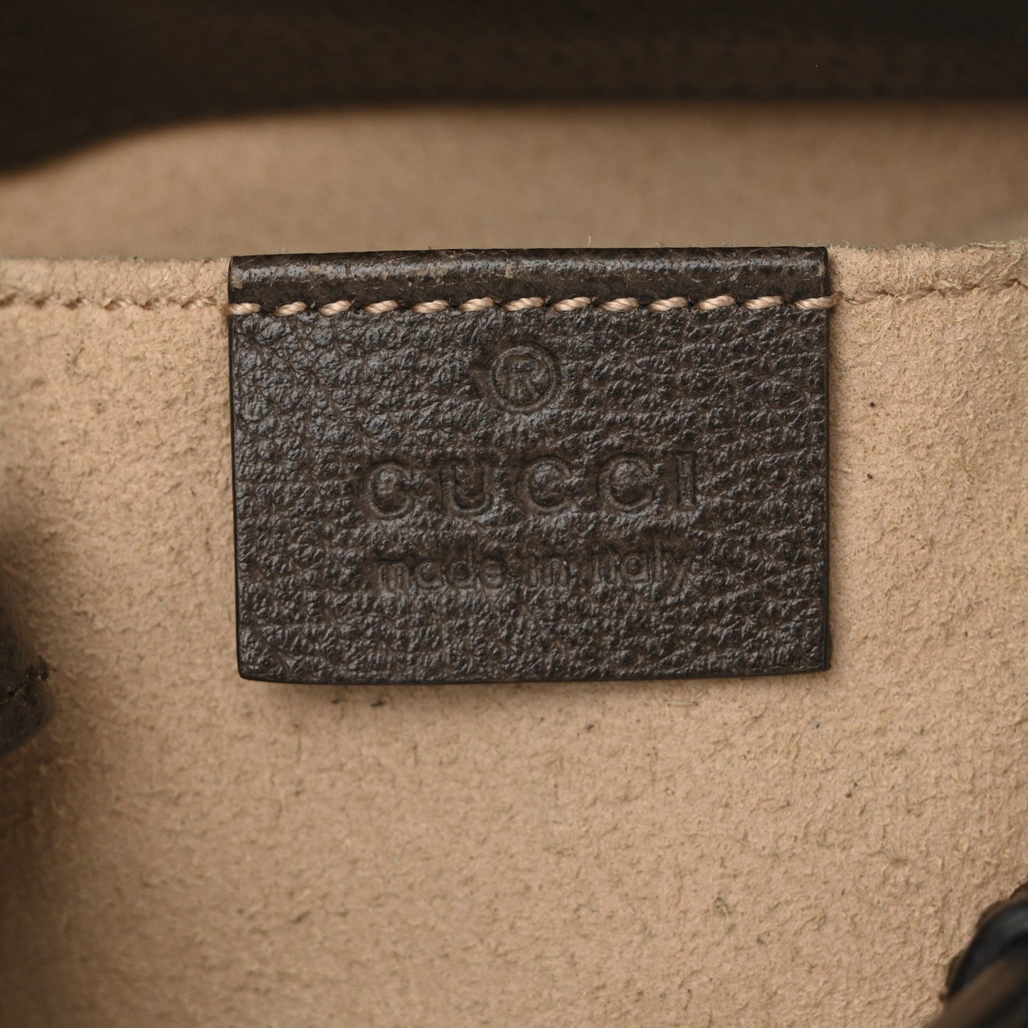 GG Supreme Monogram Web Small Ophidia Bucket Bag Brown