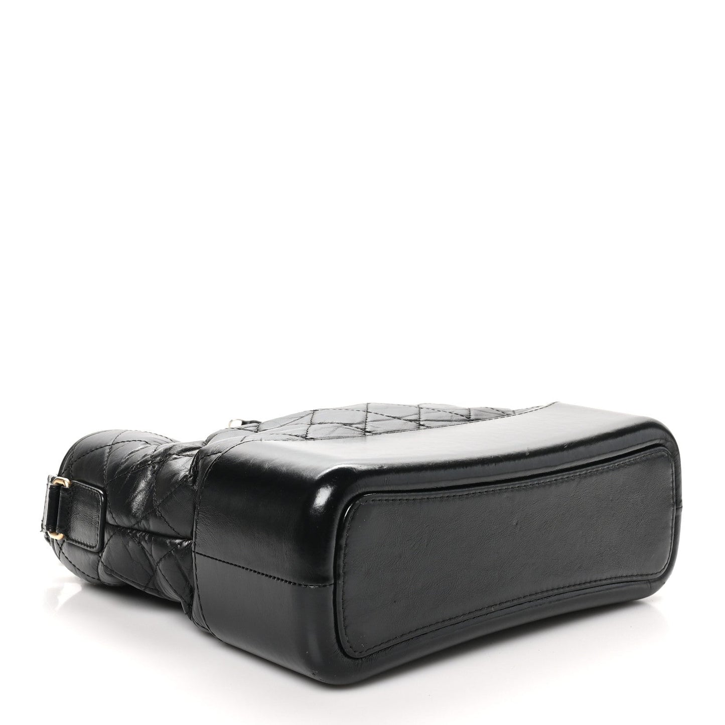 Aged Calfskin Quilted Medium Gabrielle Hobo Black