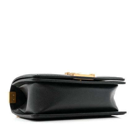 Caviar Quilted Small Boy Flap Black