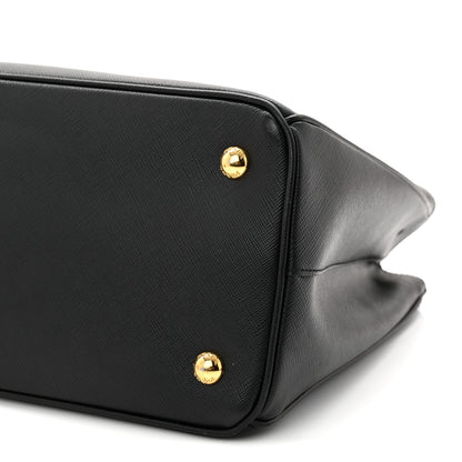 Saffiano Lux Medium Tote Black