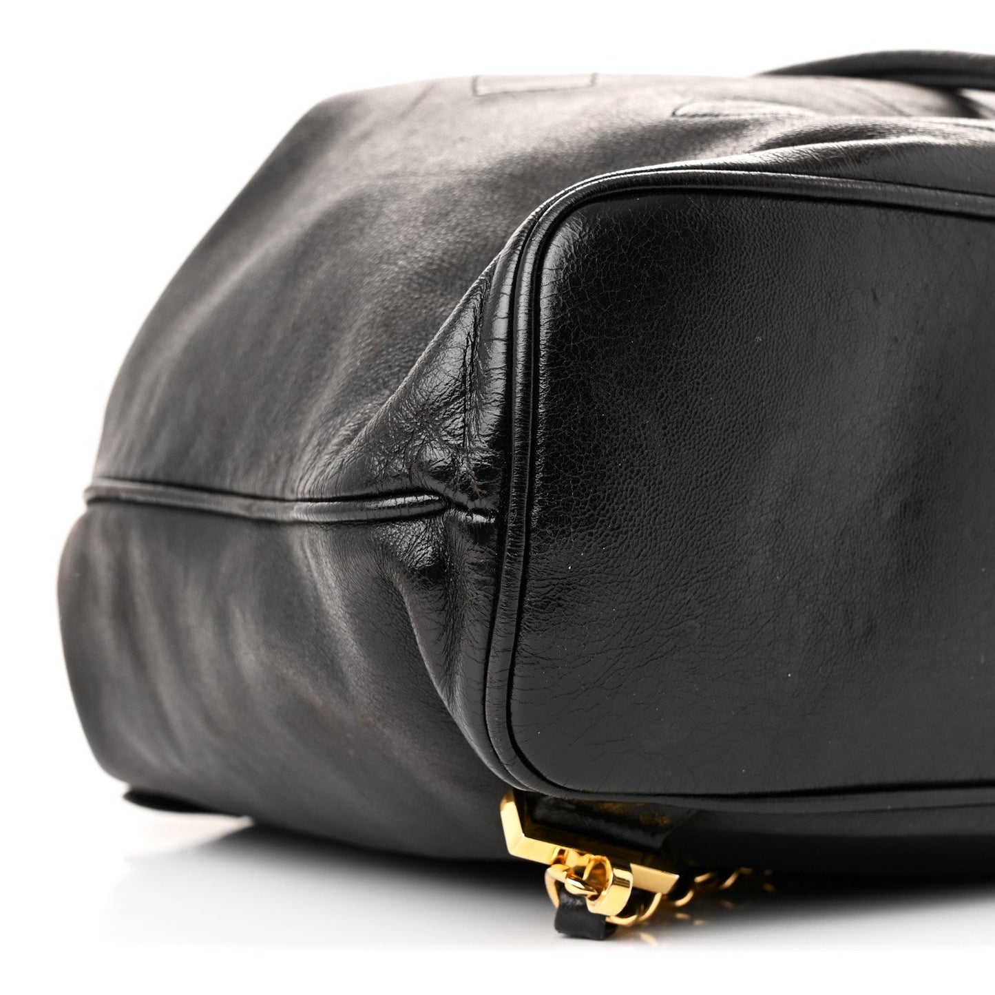 Lambskin CC Drawstring Backpack Black