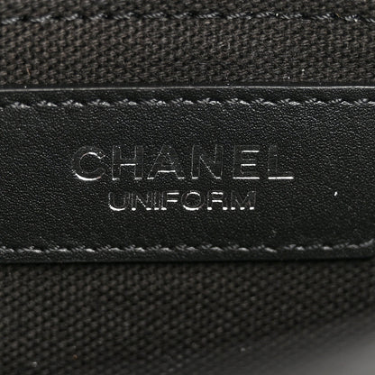 Calfskin Quilted CC Uniform Flap Belt Bag Black