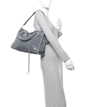 Suede Gold Metallic Edge Hardware City Gris Plomb