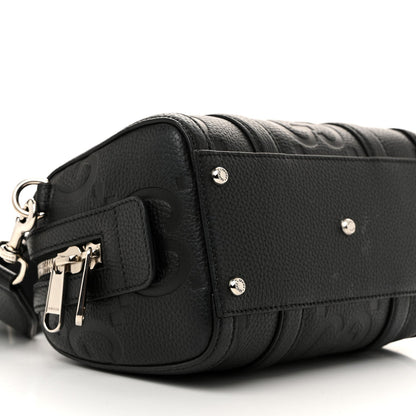 Piuma Calfskin Jumbo GG Embossed Mini Duffle Bag Black